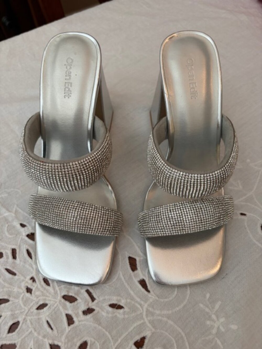 Open Edit Rhinestone Sasha Shoes Size 9